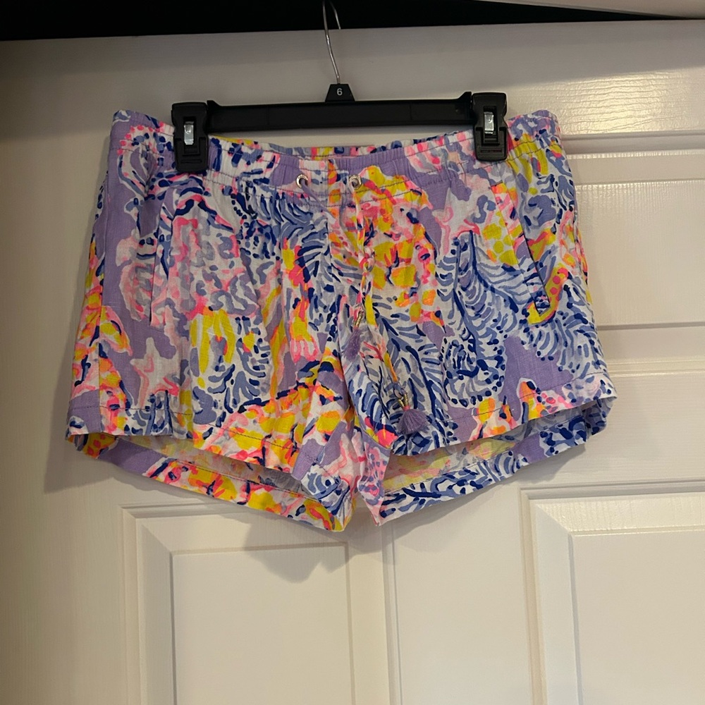 Lilly Pulitzer Baybreeze Lilac Verbena So Snappy Women's Linen Shorts